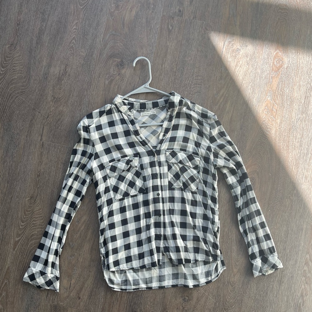 Bershka Checkered Black &White Blouse
